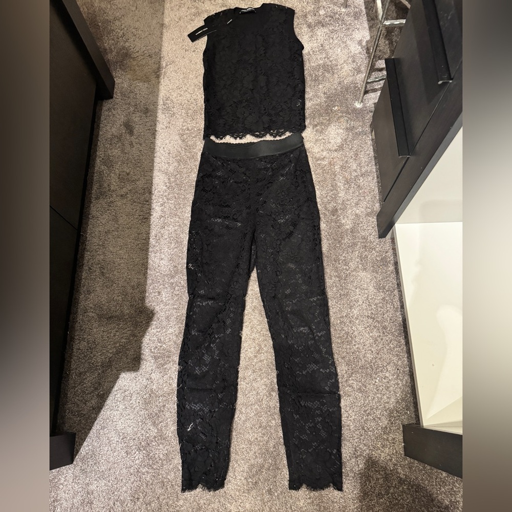 Dolce and Gabbana  Black Lace Jumpsuit